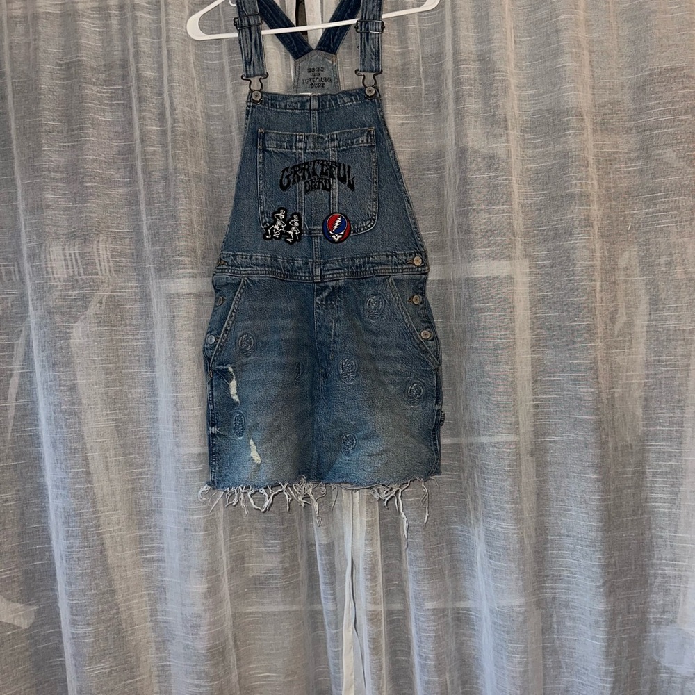 Lucky Brand Grateful Dead Blue Denim Overalls (S) - Picture 2 of 4